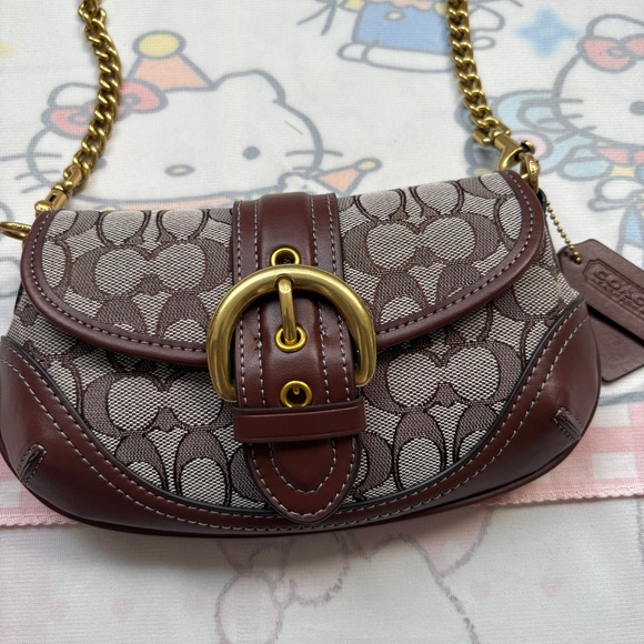 Coach Monogram Pea-Shaped Underarm Bag - Picture 2 of 8